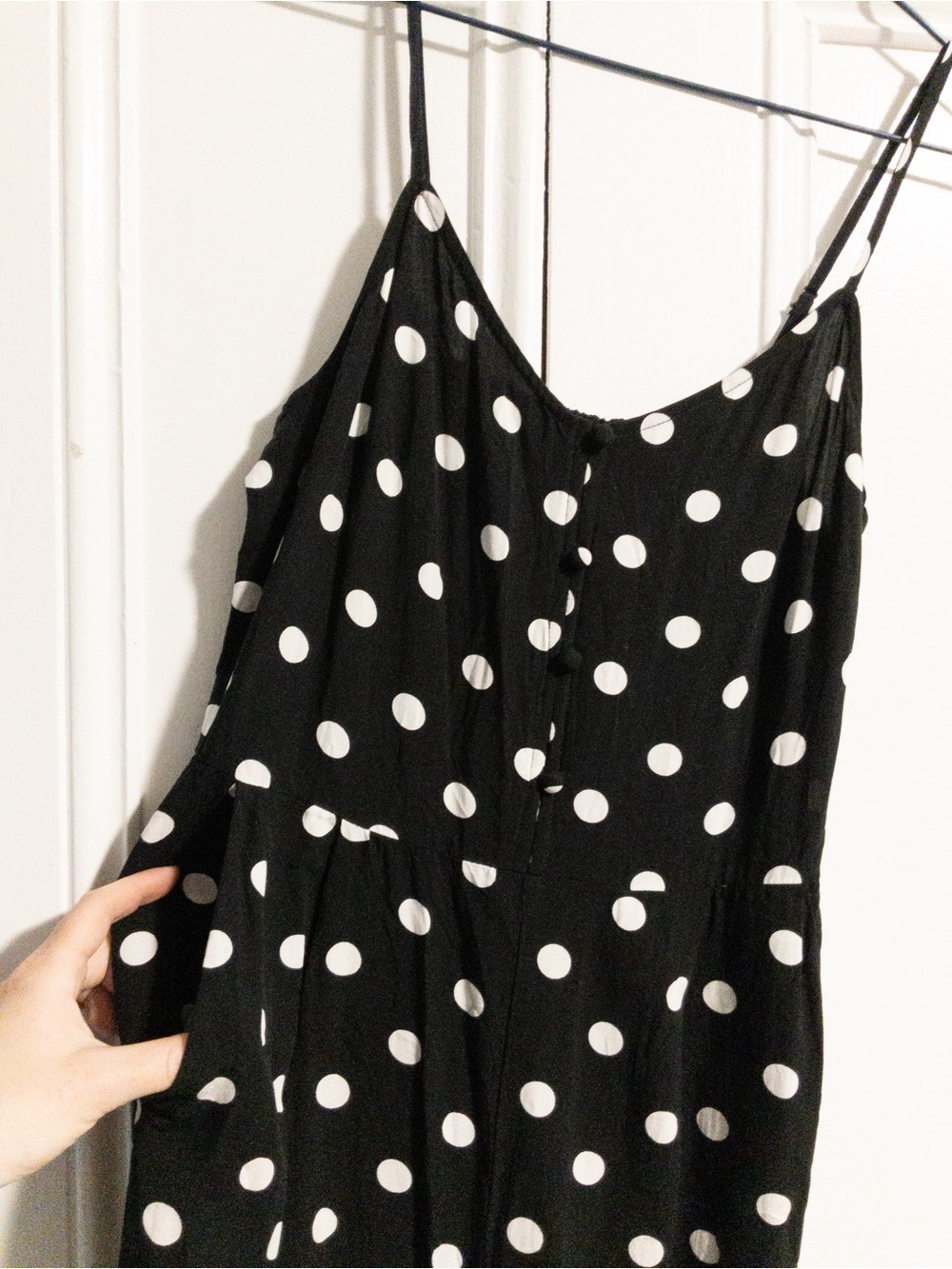 J. Crew Black and White Polka Dot Wide-Legged Jumpsuit